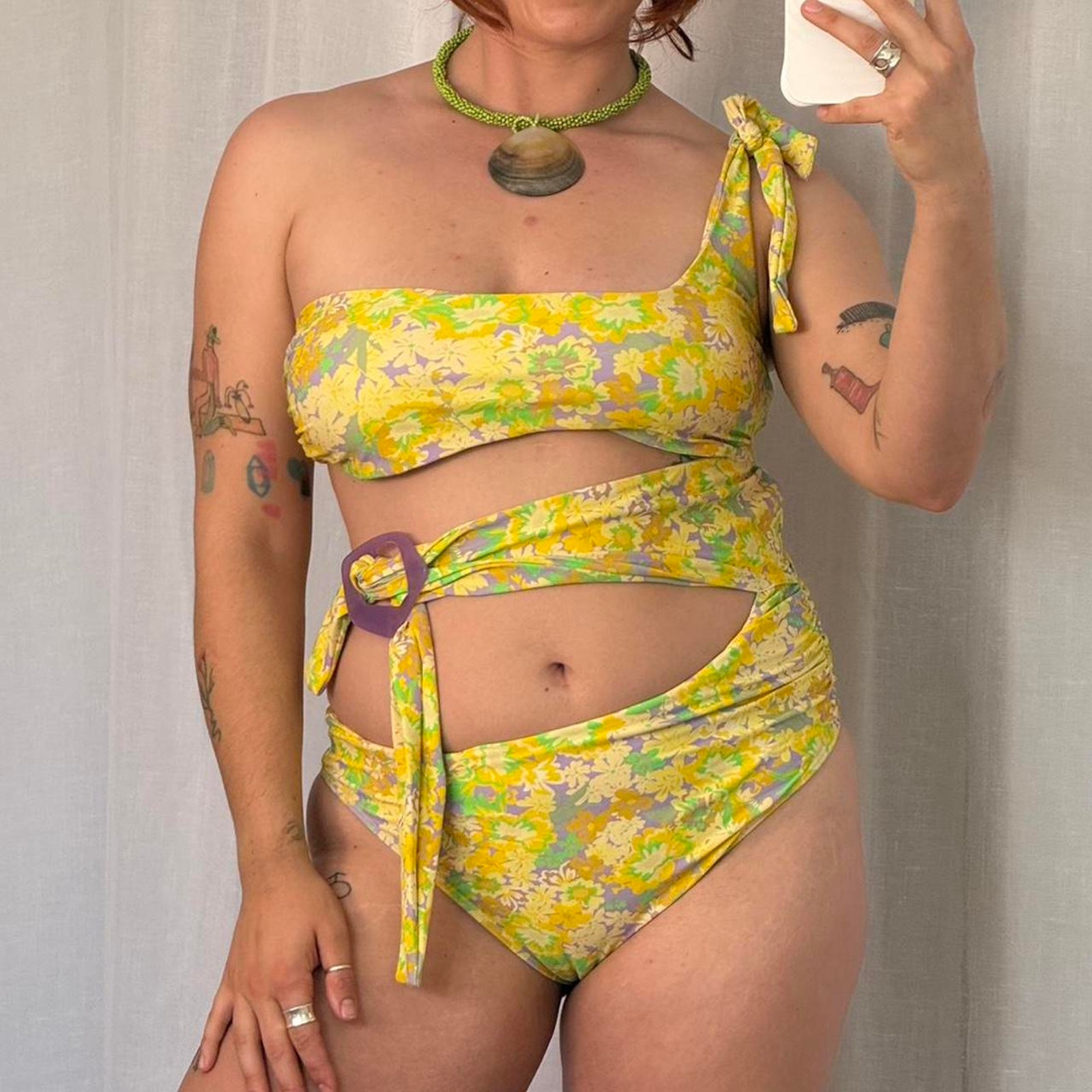 Floral Cutout One Shoulder Bikini For Love & Lemons